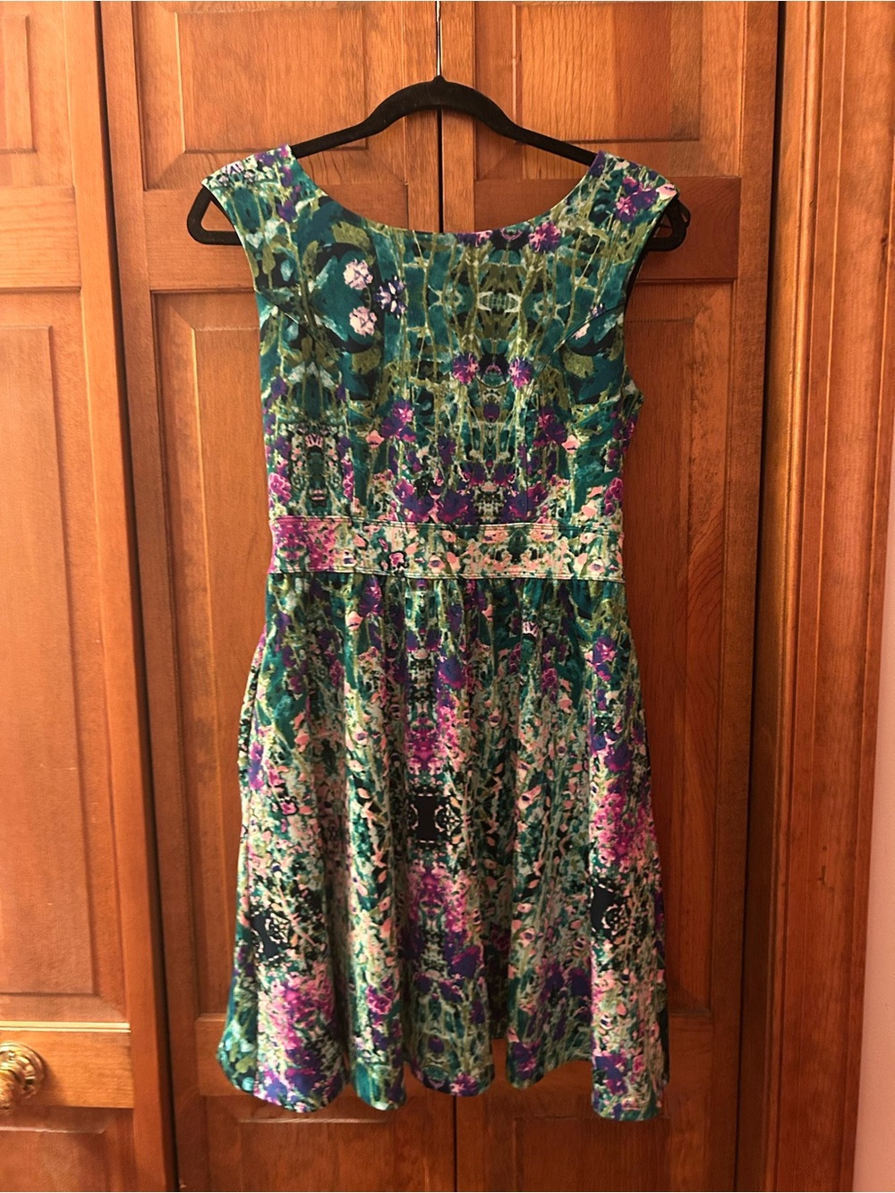 Cynthia Rowley Women’s 4 Green Pink Purple Y2K Inspired Floral Patterned Dress